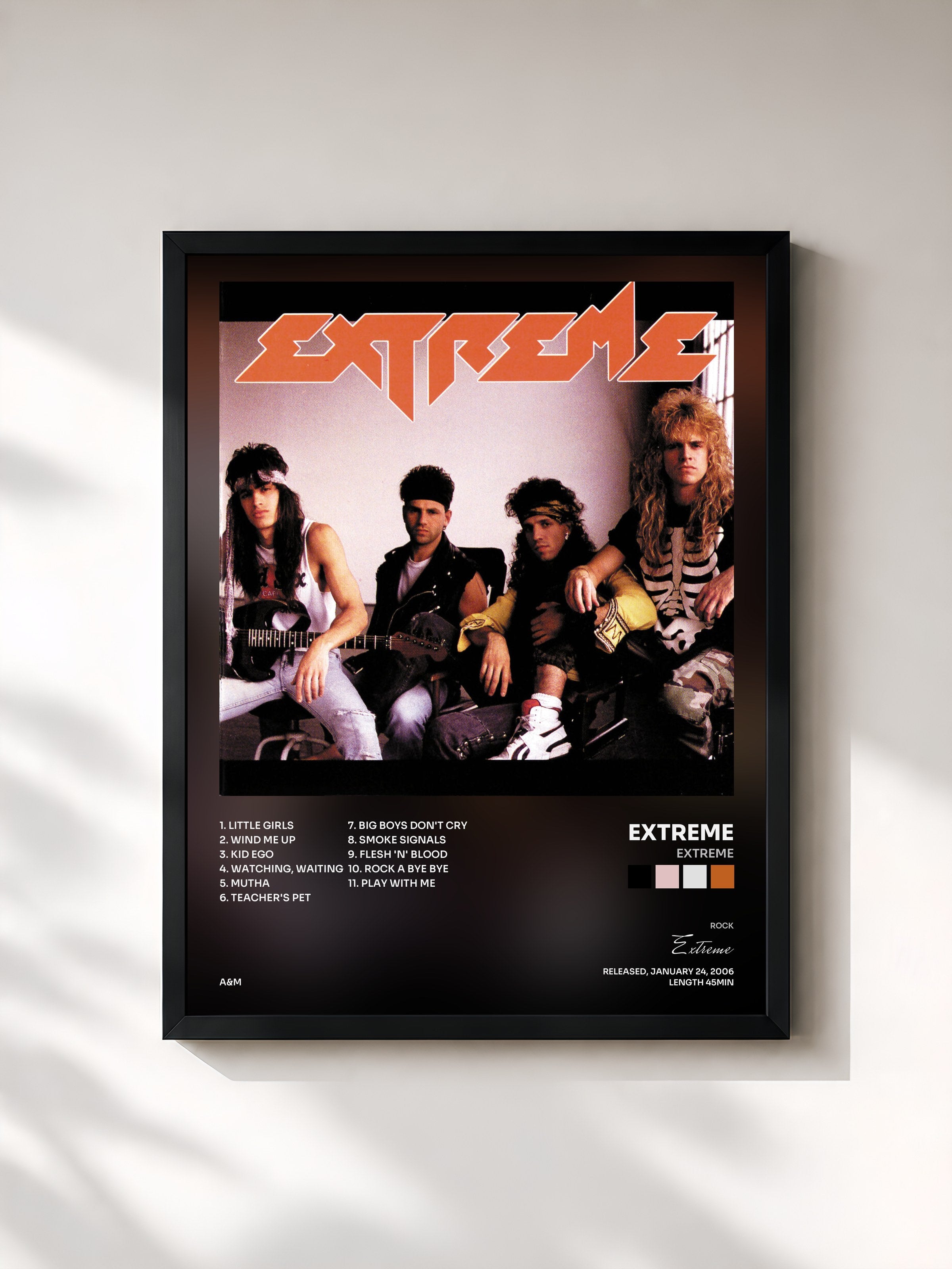#noir Tableau de l'album Extreme de Extreme, cadre noir, imprimé et encadré en France