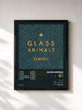 #noir Tableau de l'album Remixes de Glass Animals, cadre noir, imprimé et encadré en France