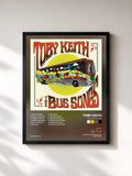 #noir Tableau de l'album The Bus Songs de Toby Keith, cadre noir, imprimé et encadré en France