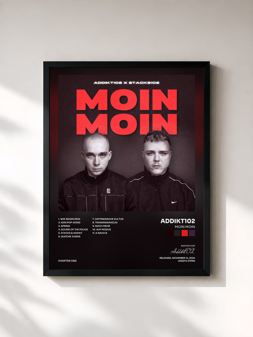 #noir Tableau de l'album MOIN MOIN de Addikt102, cadre noir, imprimé et encadré en France