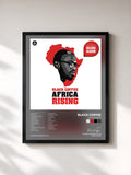 #noir Tableau de l'album Africa Rising de Black Coffee, cadre noir, imprimé et encadré en France