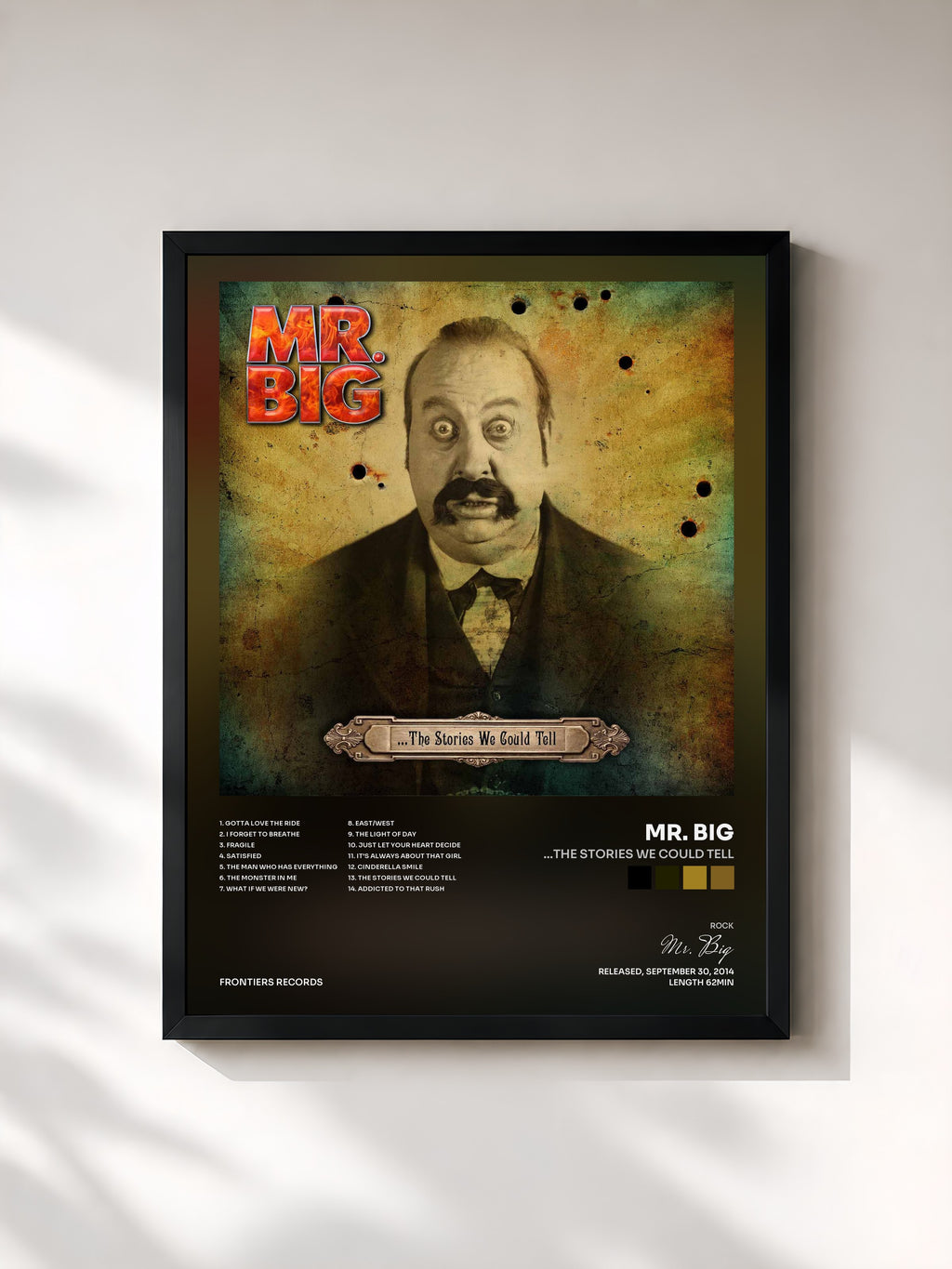 #noir Tableau de l'album ...The Stories We Could Tell de Mr. Big, cadre noir, imprimé et encadré en France
