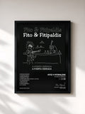 #noir Tableau de l'album A Puerta Cerrada de Fito y Fitipaldis, cadre noir, imprimé et encadré en France