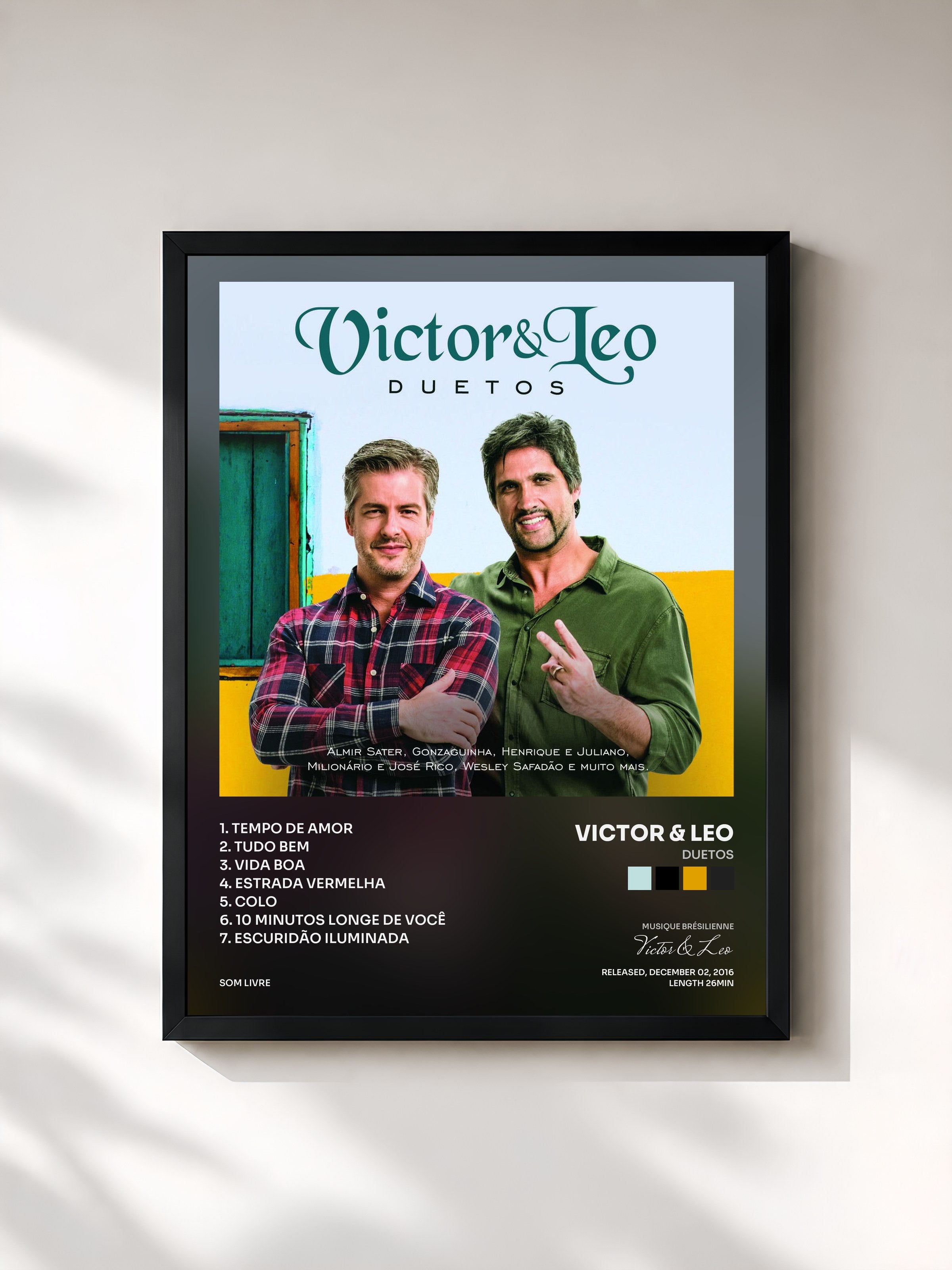#noir Tableau de l'album Duetos de Victor & Leo, cadre noir, imprimé et encadré en France