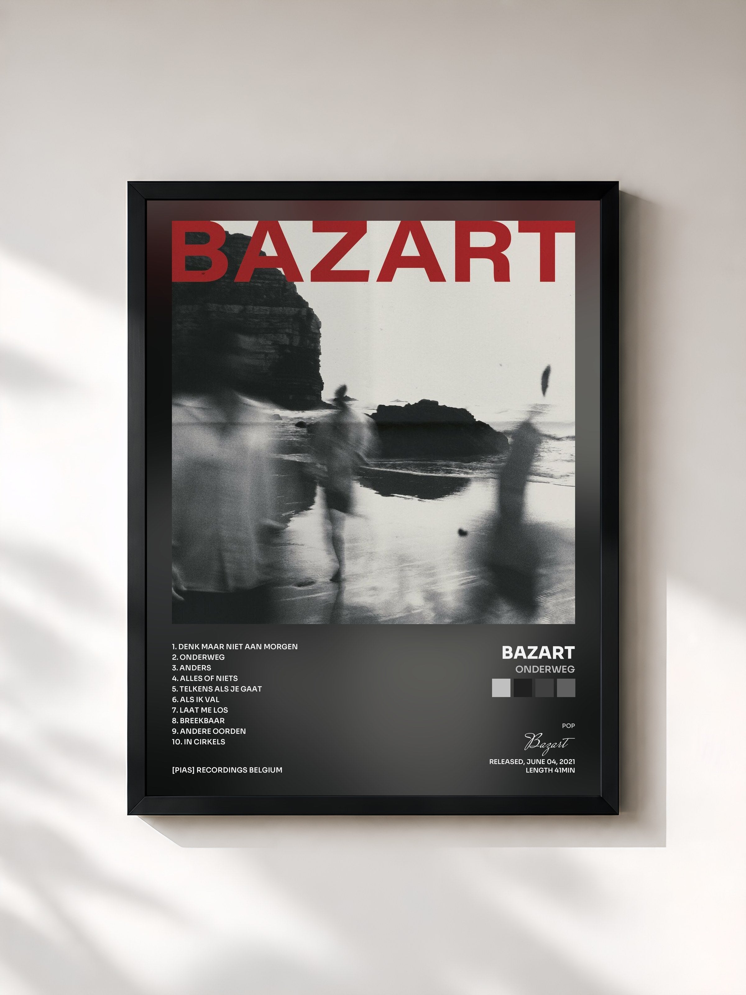 #noir Tableau de l'album Onderweg de Bazart, cadre noir, imprimé et encadré en France