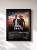 #noir Tableau de l'album Blessed (Tour USA) de Bruno & Barretto, cadre noir, imprimé et encadré en France