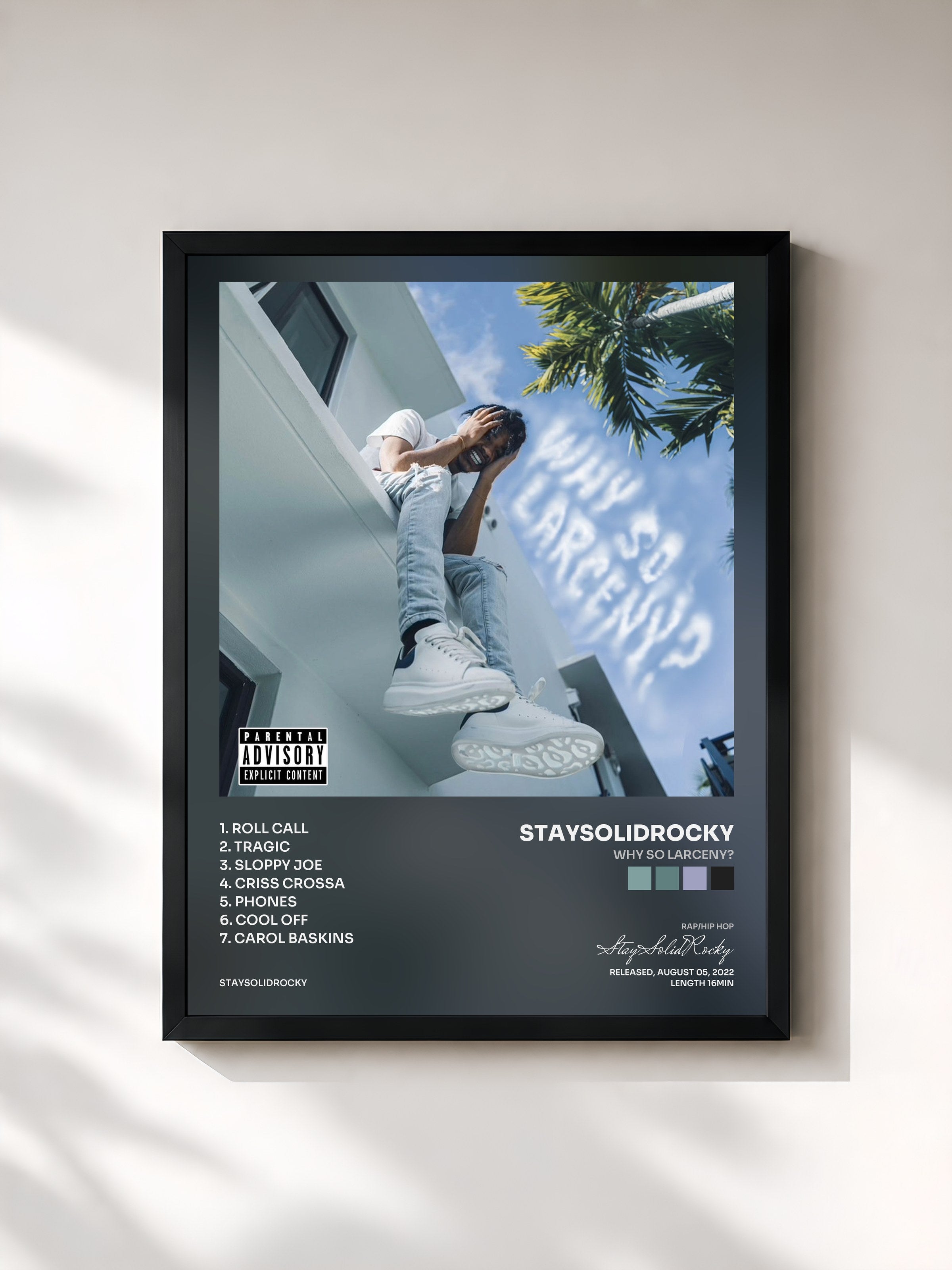 #noir Tableau de l'album Why So Larceny? de StaySolidRocky, cadre noir, imprimé et encadré en France