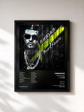 #noir Tableau de l'album TrapXficante de Farruko, cadre noir, imprimé et encadré en France