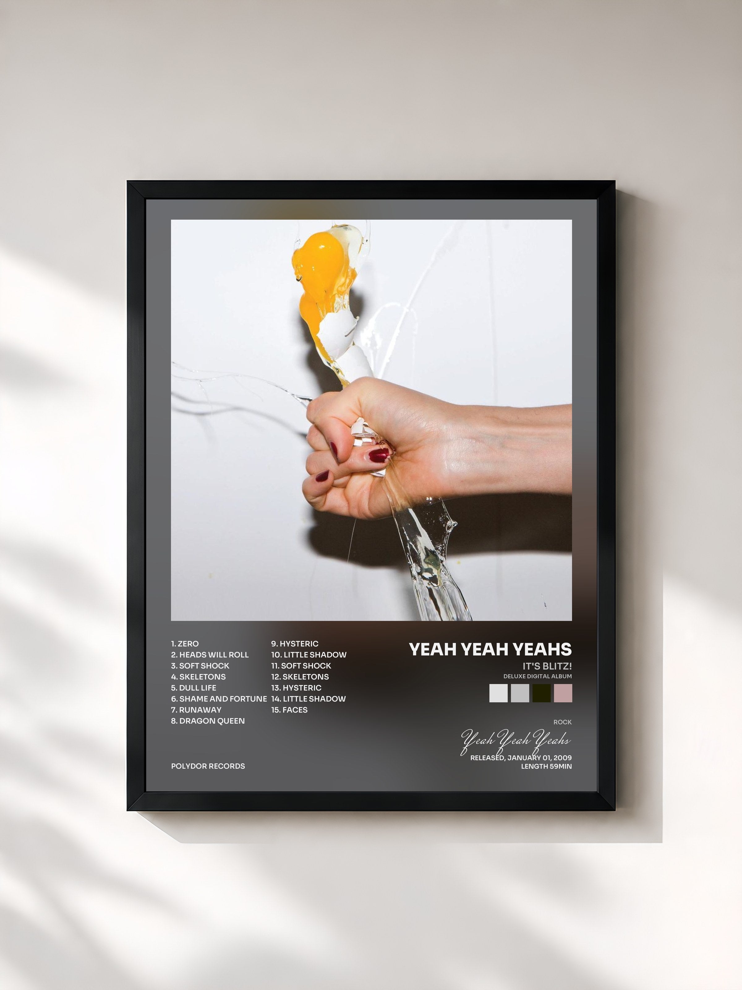 #noir Tableau de l'album It's Blitz! (Deluxe digital album) de Yeah Yeah Yeahs, cadre noir, imprimé et encadré en France