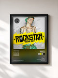 #noir Tableau de l'album Rockstar de Dappy, cadre noir, imprimé et encadré en France