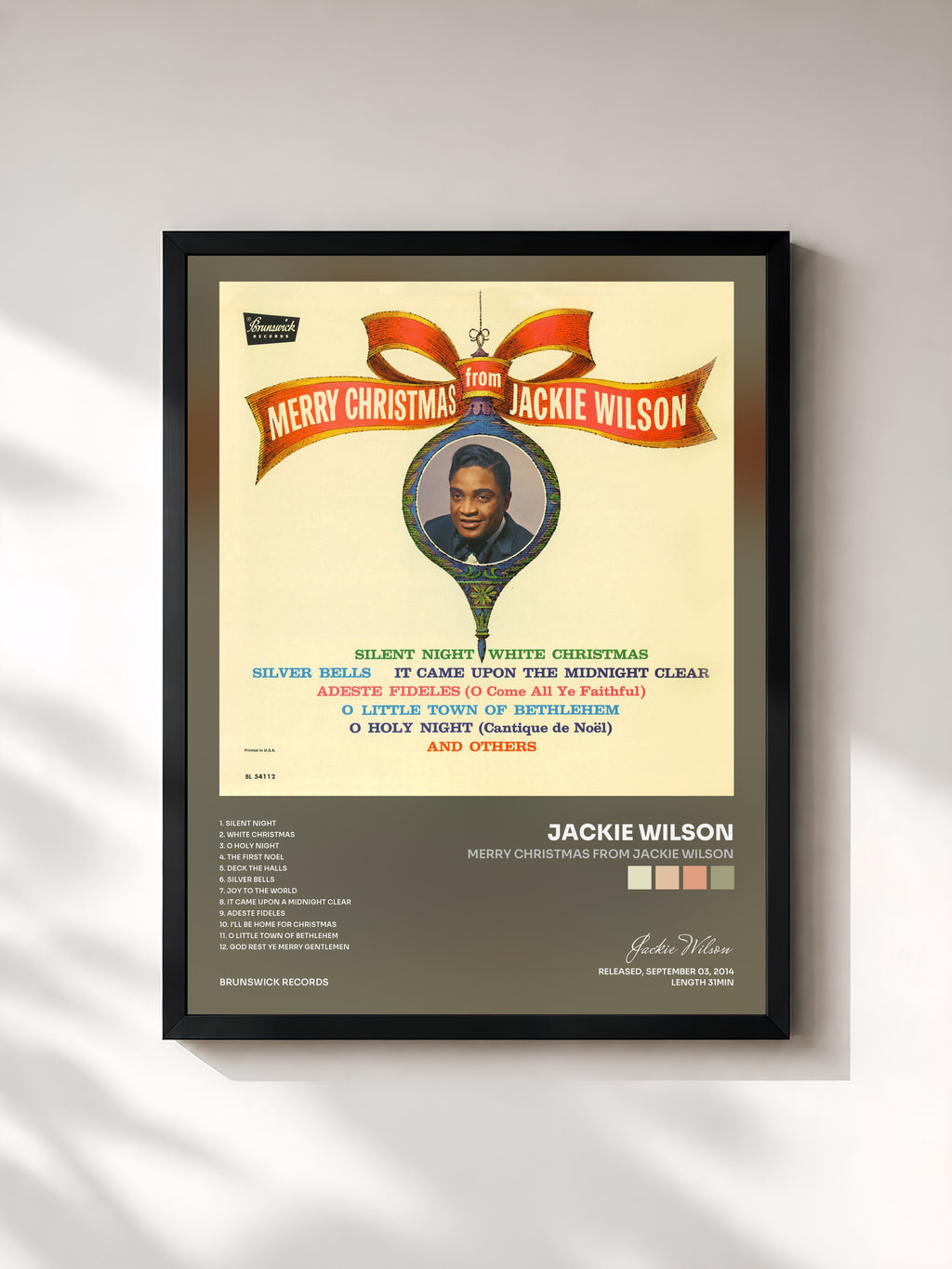 #noir Tableau de l'album Merry Christmas From Jackie Wilson de Jackie Wilson, cadre noir, imprimé et encadré en France