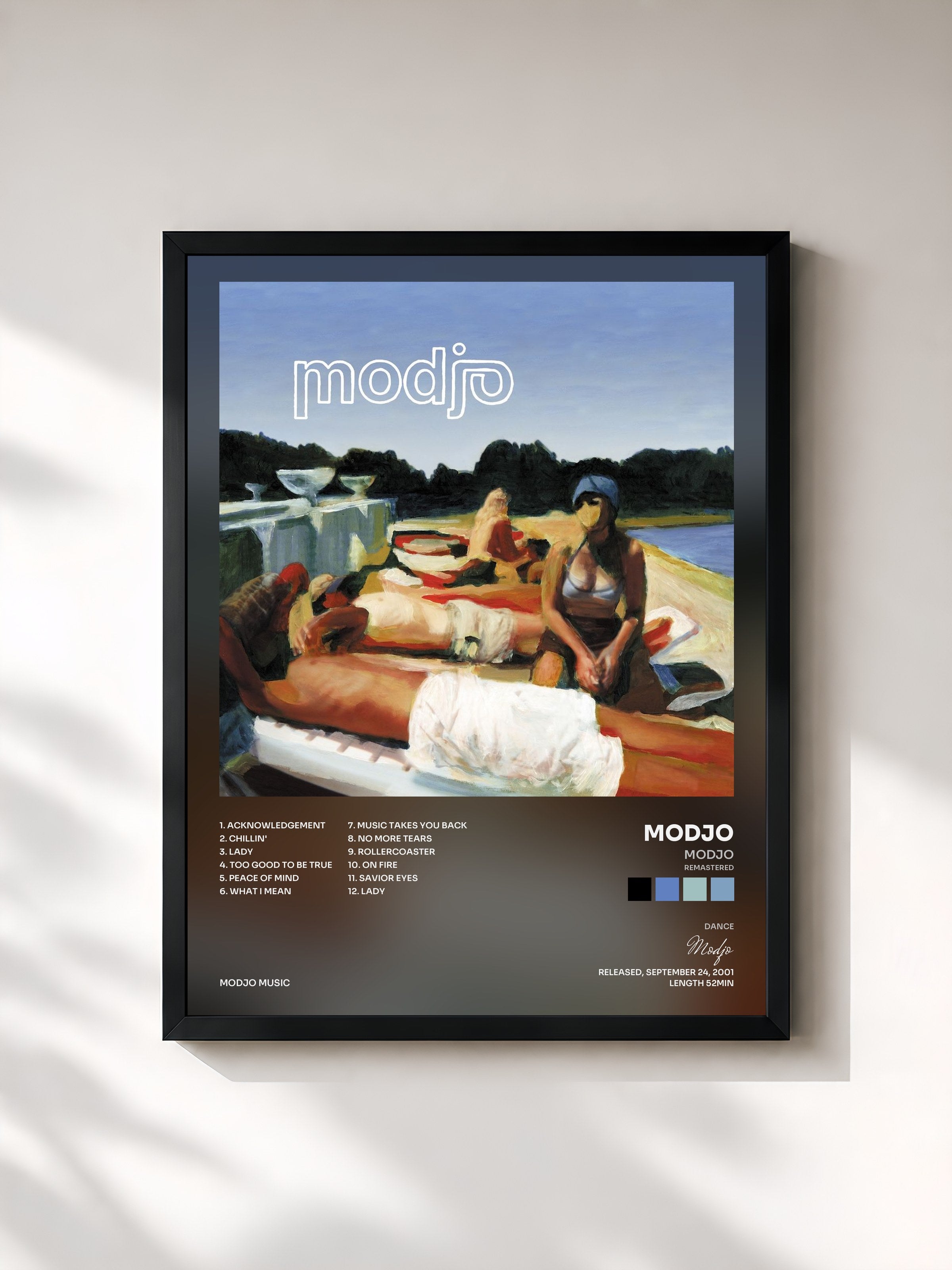 #noir Tableau de l'album Modjo (Remastered) de Modjo, cadre noir, imprimé et encadré en France