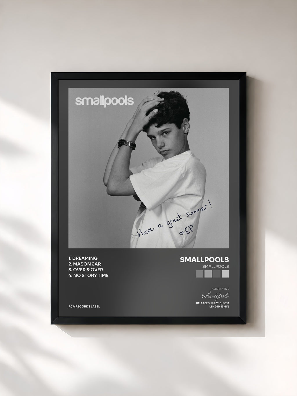 #noir Tableau de l'album Smallpools de Smallpools, cadre noir, imprimé et encadré en France