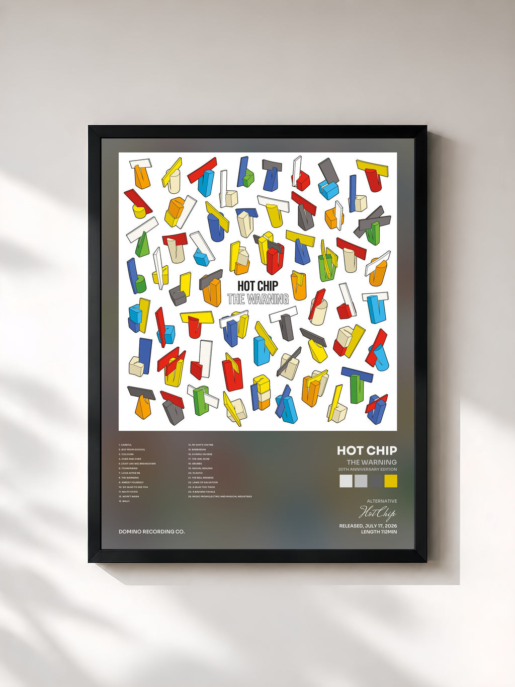 #noir Tableau de l'album The Warning (20th Anniversary Edition) de Hot Chip, cadre noir, imprimé et encadré en France