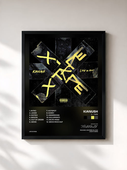 KIANUSH · X - TAPE — Affiche encadrée