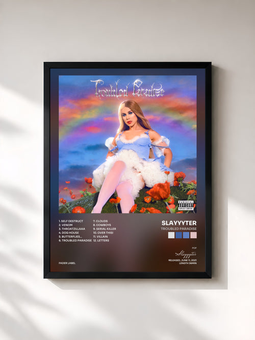 Slayyyter · Troubled Paradise — Affiche encadrée