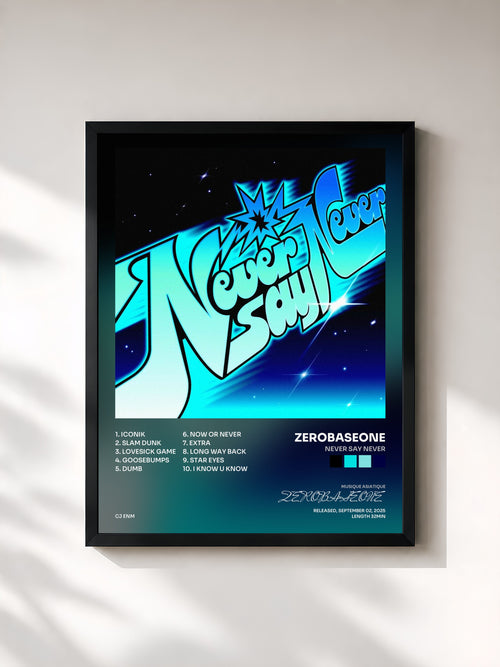 ZEROBASEONE · NEVER SAY NEVER — Affiche encadrée
