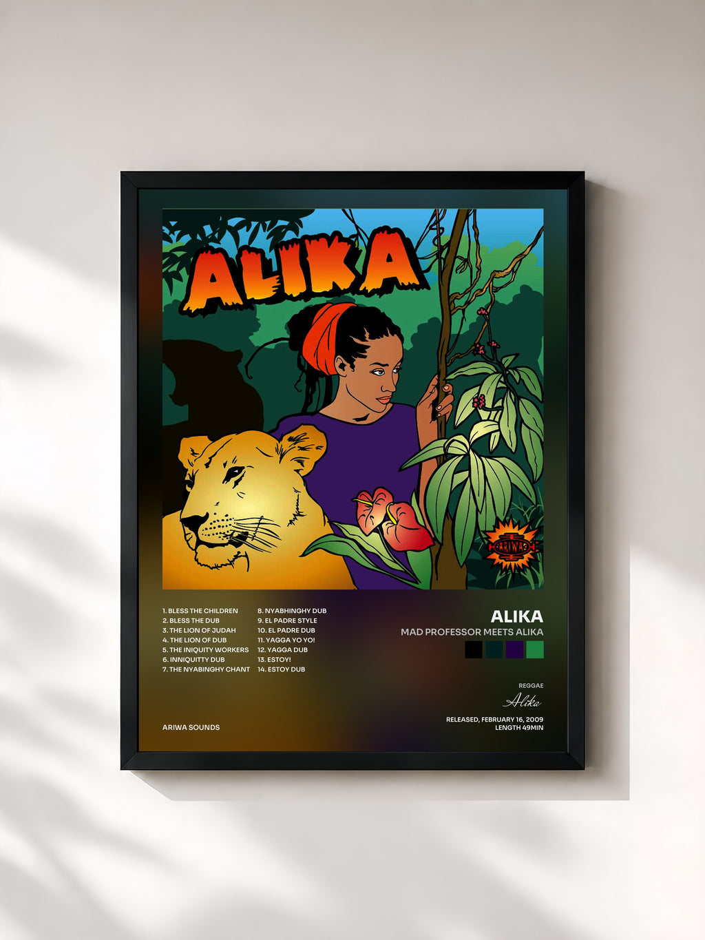 #noir Tableau de l'album Mad Professor Meets Alika de Alika, cadre noir, imprimé et encadré en France