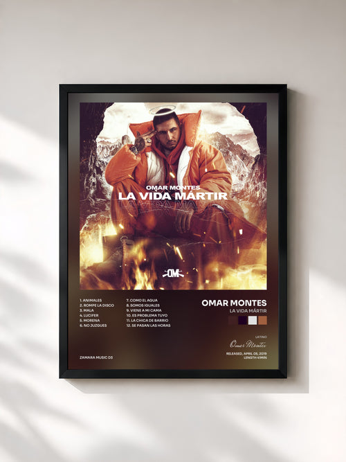 Omar Montes · La Vida Mártir — Affiche encadrée