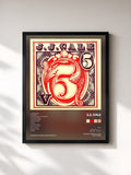 #noir Tableau de l'album 5 de J.J. Cale, cadre noir, imprimé et encadré en France