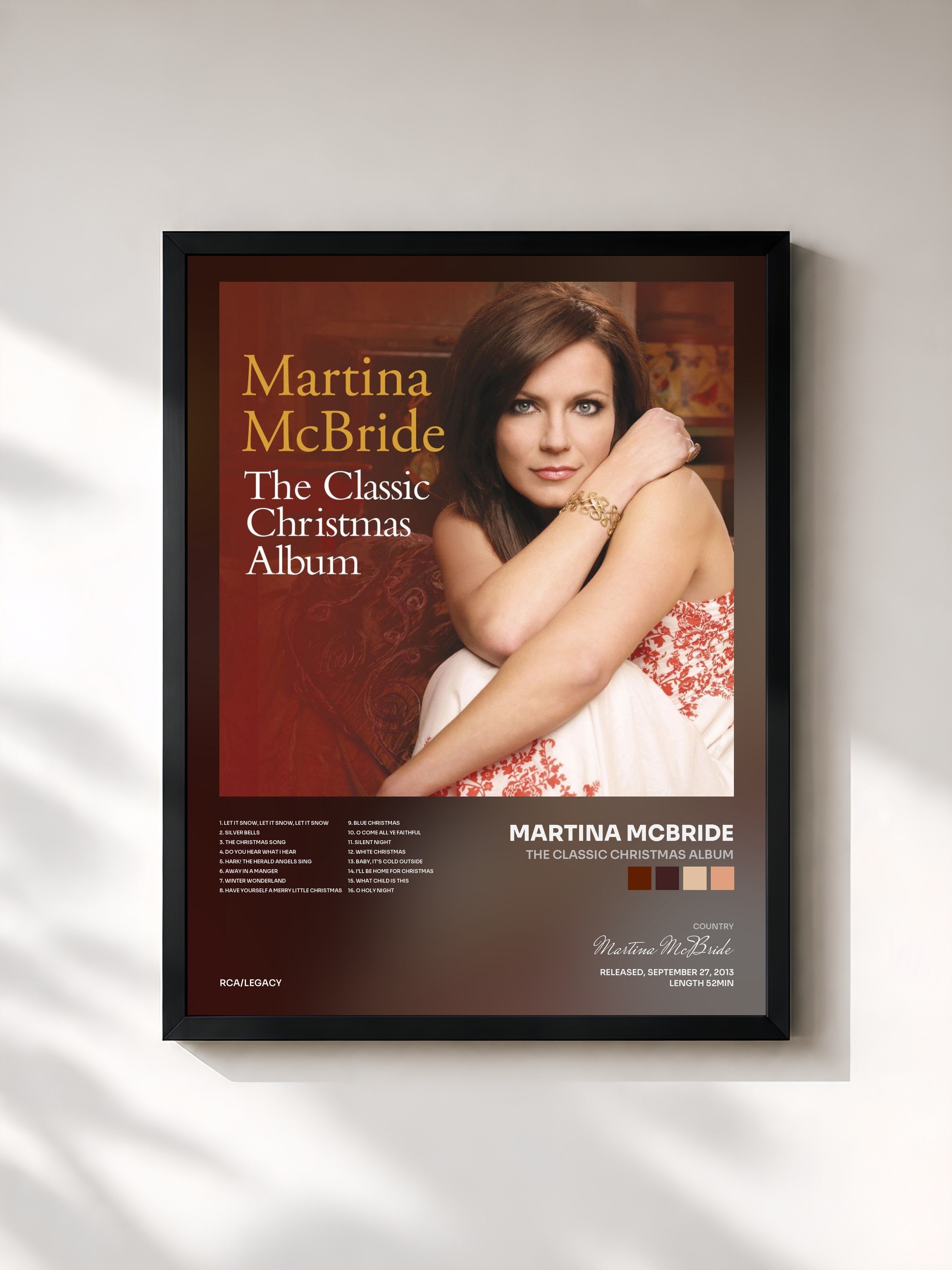#noir Tableau de l'album The Classic Christmas Album de Martina McBride, cadre noir, imprimé et encadré en France