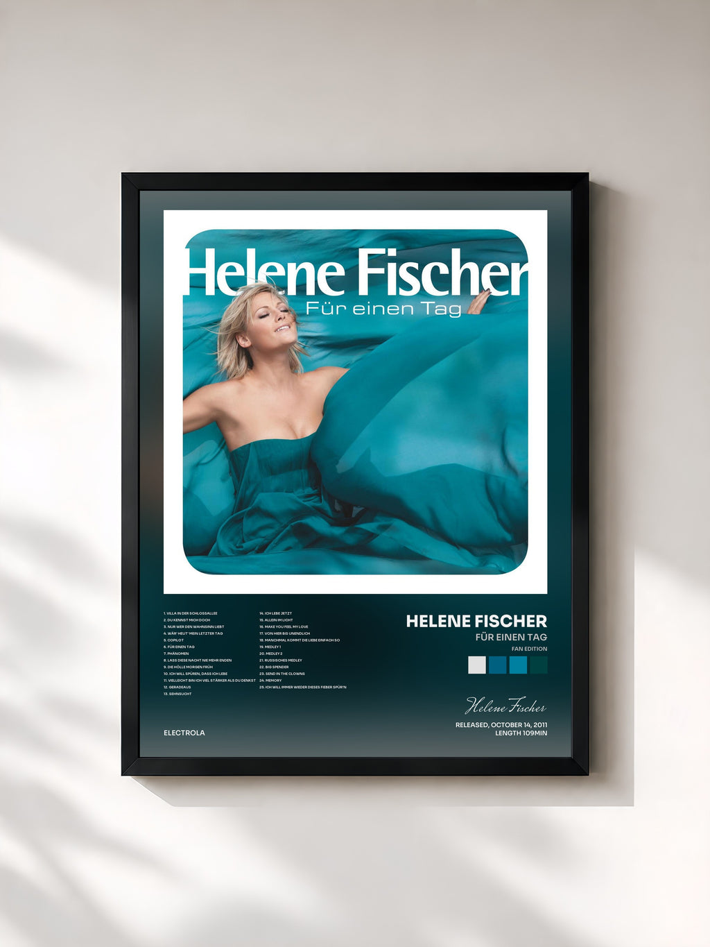 #noir Für einen Tag (Fan Edition) von Helene Fischer als gerahmter Kunstdruck, schwarzer Rahmen, gedruckt und gerahmt in Frankreich