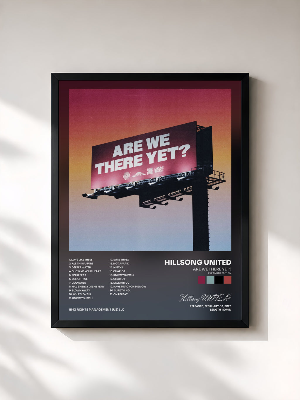 #noir Tableau de l'album Are We There Yet? (Expanded Edition) de Hillsong UNITED, cadre noir, imprimé et encadré en France