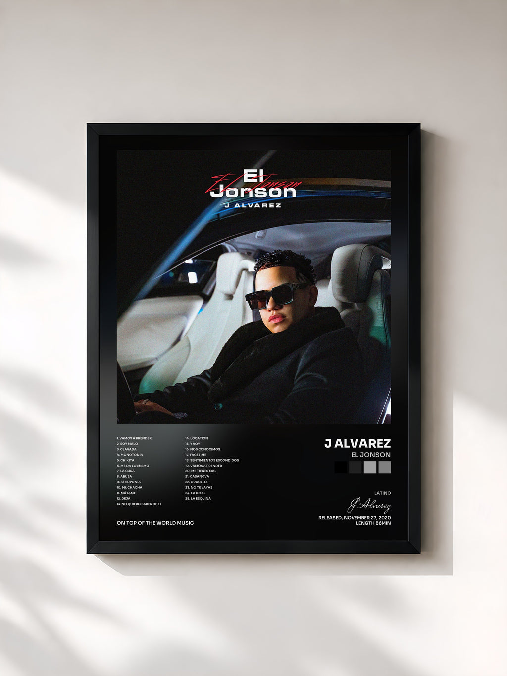 #noir Tableau de l'album El Jonson de J Alvarez, cadre noir, imprimé et encadré en France