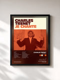 #noir Tableau de l'album Je chante de Charles Trenet, cadre noir, imprimé et encadré en France