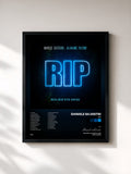 #noir Tableau de l'album RIP de Daniele Silvestri, cadre noir, imprimé et encadré en France