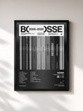 #noir Tableau de l'album BOSSE 2005 - 2025 de Bosse, cadre noir, imprimé et encadré en France