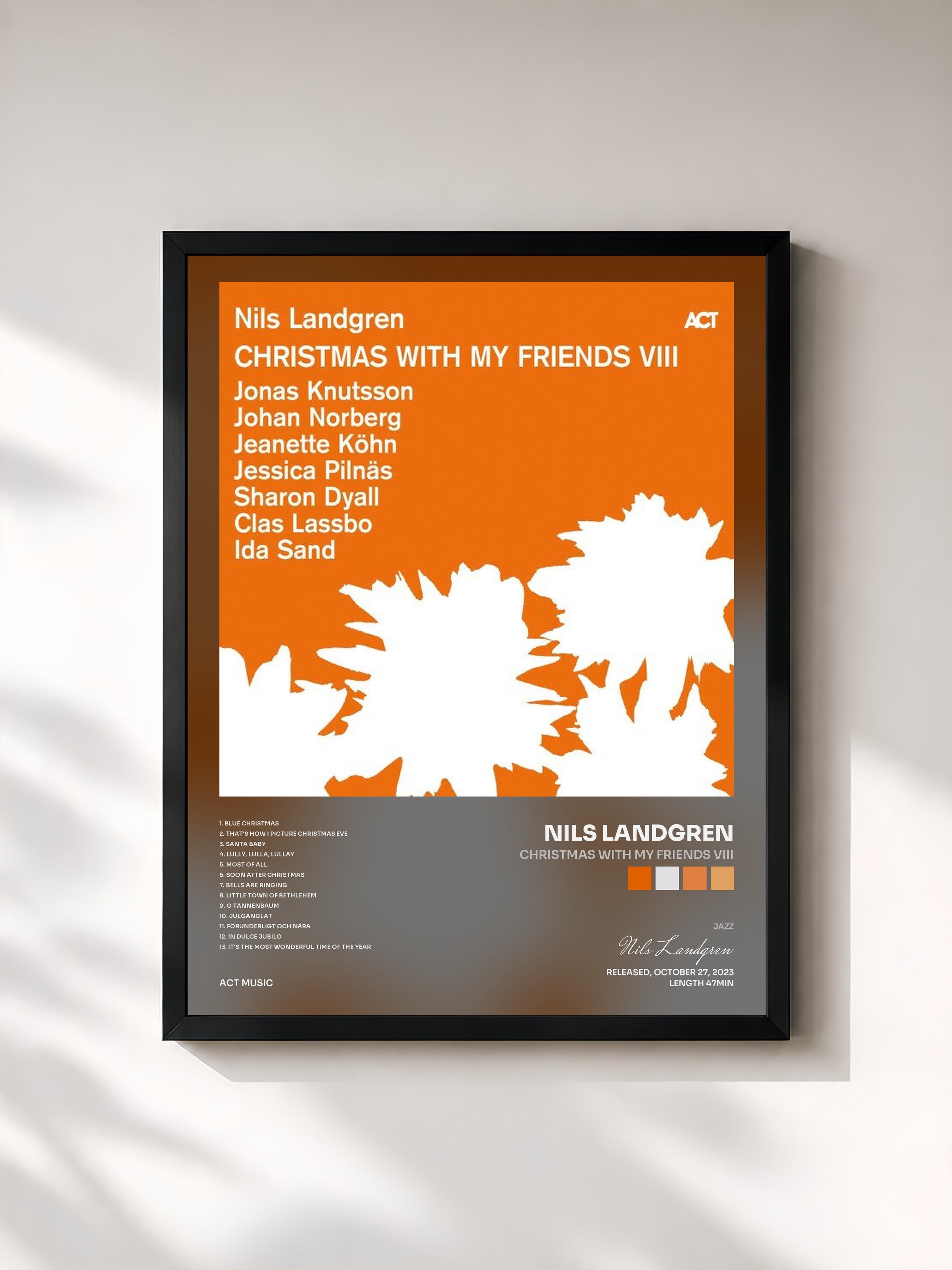 #noir Tableau de l'album Christmas with My Friends VIII de Nils Landgren, cadre noir, imprimé et encadré en France