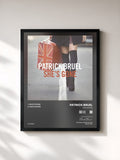 #noir Tableau de l'album She's Gone (EP) de Patrick Bruel, cadre noir, imprimé et encadré en France