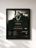 #noir Tableau de l'album Luca Brasi 2: Gangsta Grillz de Kevin Gates, cadre noir, imprimé et encadré en France