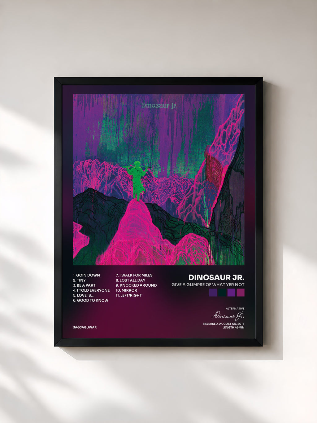 #noir Tableau de l'album Give a Glimpse of What Yer Not de Dinosaur Jr., cadre noir, imprimé et encadré en France