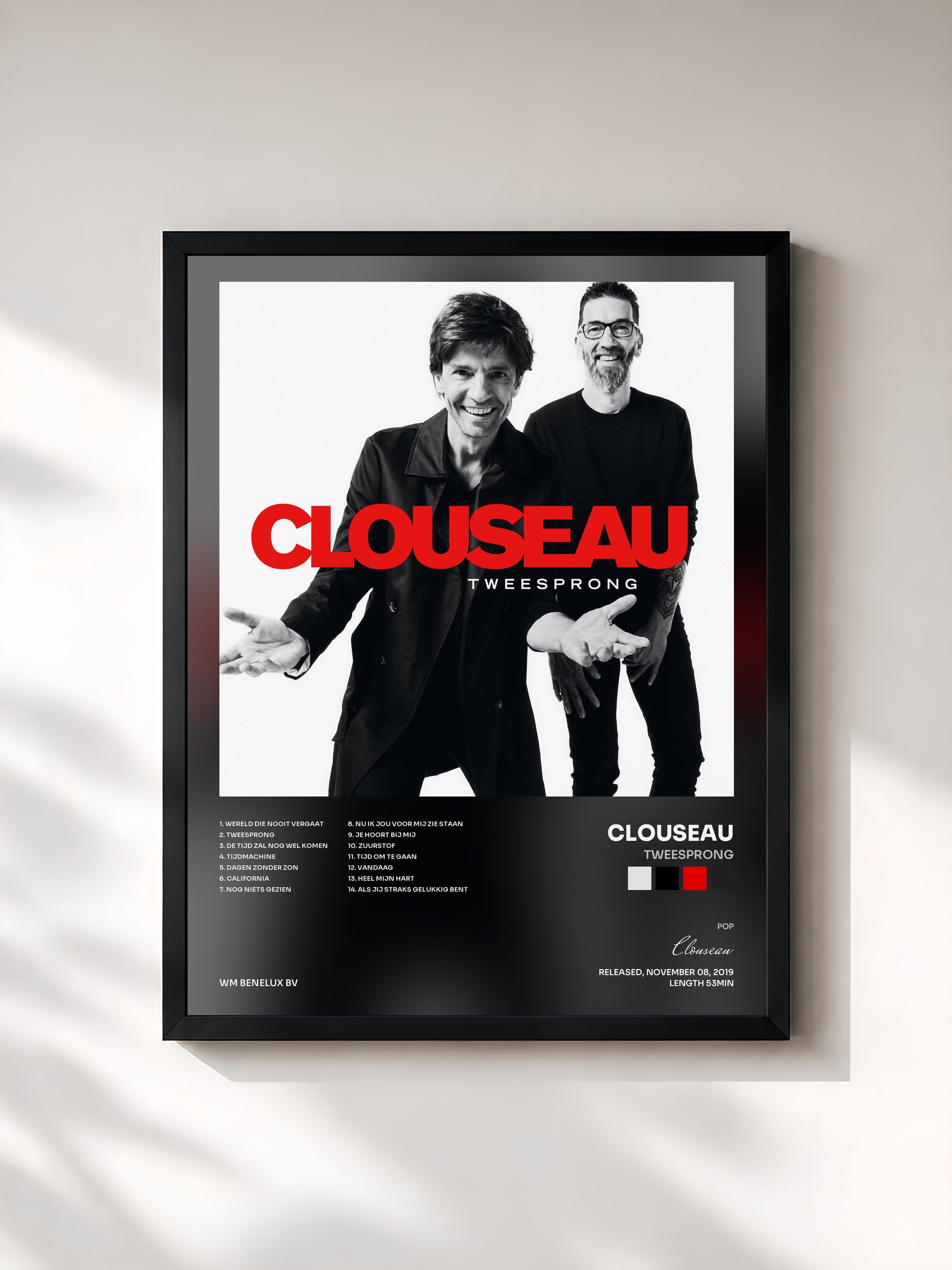 #noir Tableau de l'album Tweesprong de Clouseau, cadre noir, imprimé et encadré en France