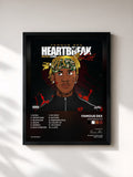 #noir Tableau de l'album Heartbreak Kid de Famous Dex, cadre noir, imprimé et encadré en France