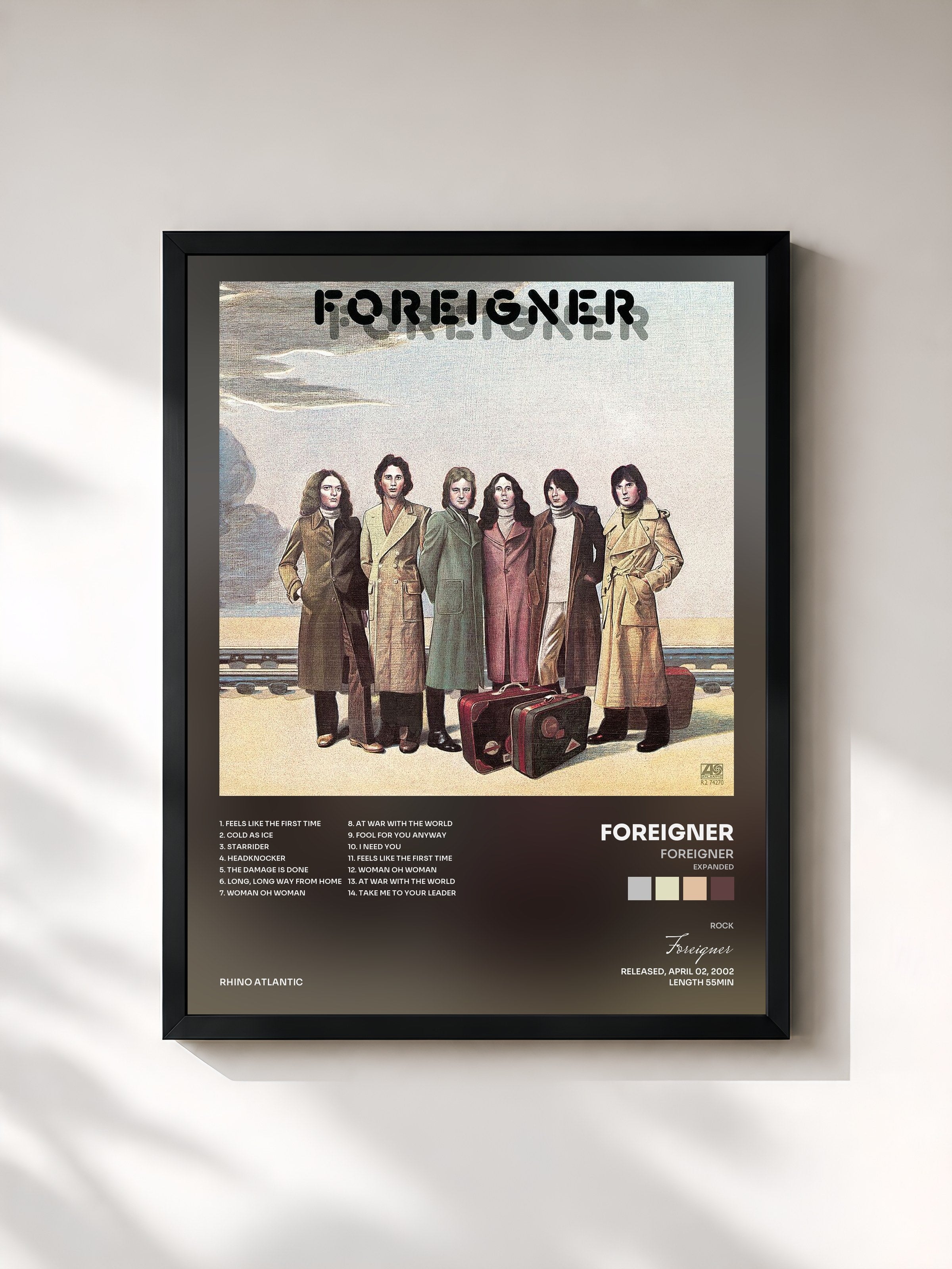 #noir Tableau de l'album Foreigner (Expanded) de Foreigner, cadre noir, imprimé et encadré en France