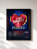#noir Tableau de l'album Lo Más Romántico De de Pesado, cadre noir, imprimé et encadré en France