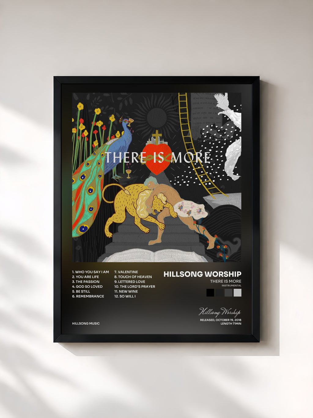 #noir Tableau de l'album There Is More (Instrumental) de Hillsong Worship, cadre noir, imprimé et encadré en France