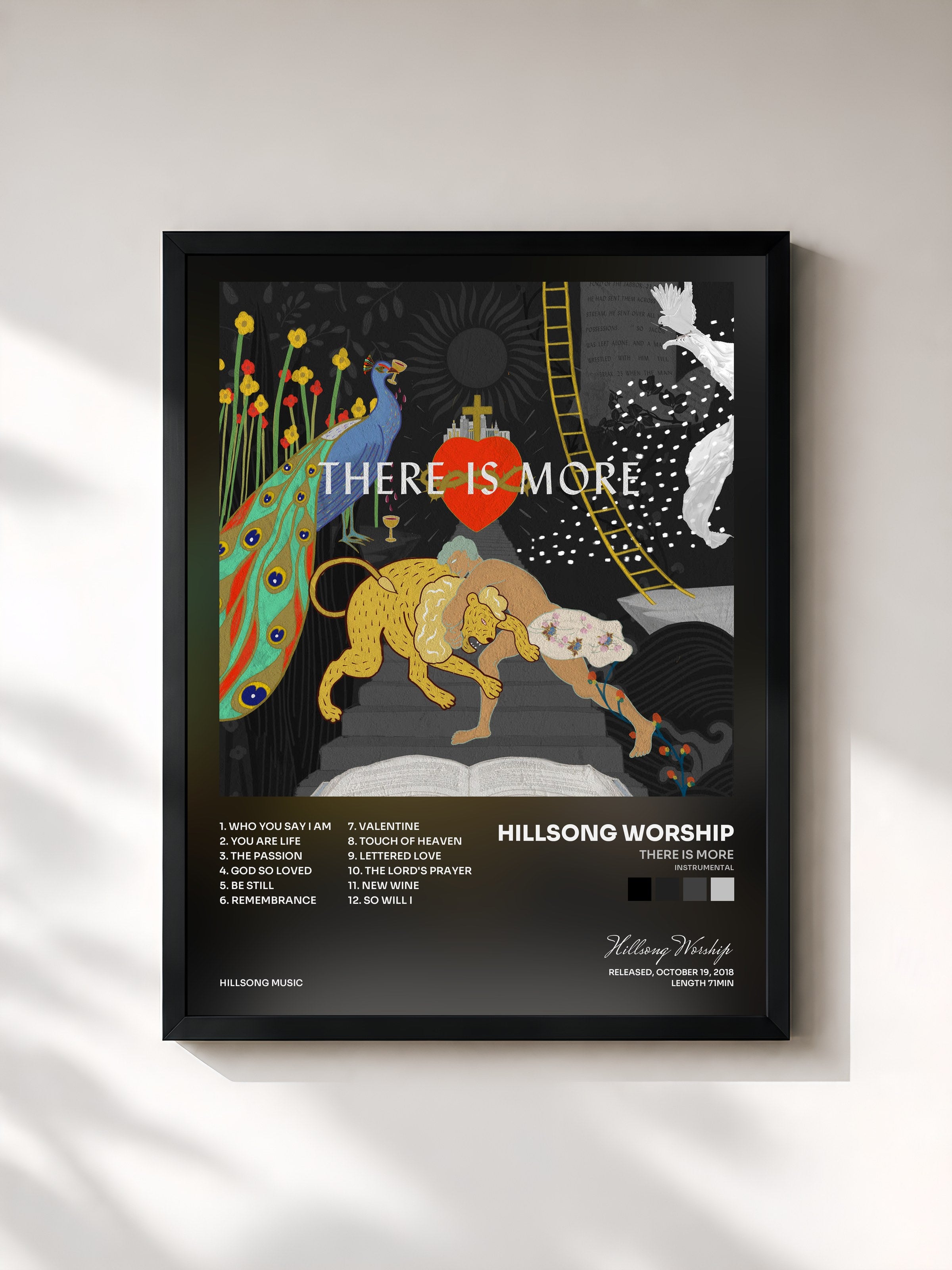 #noir Tableau de l'album There Is More (Instrumental) de Hillsong Worship, cadre noir, imprimé et encadré en France