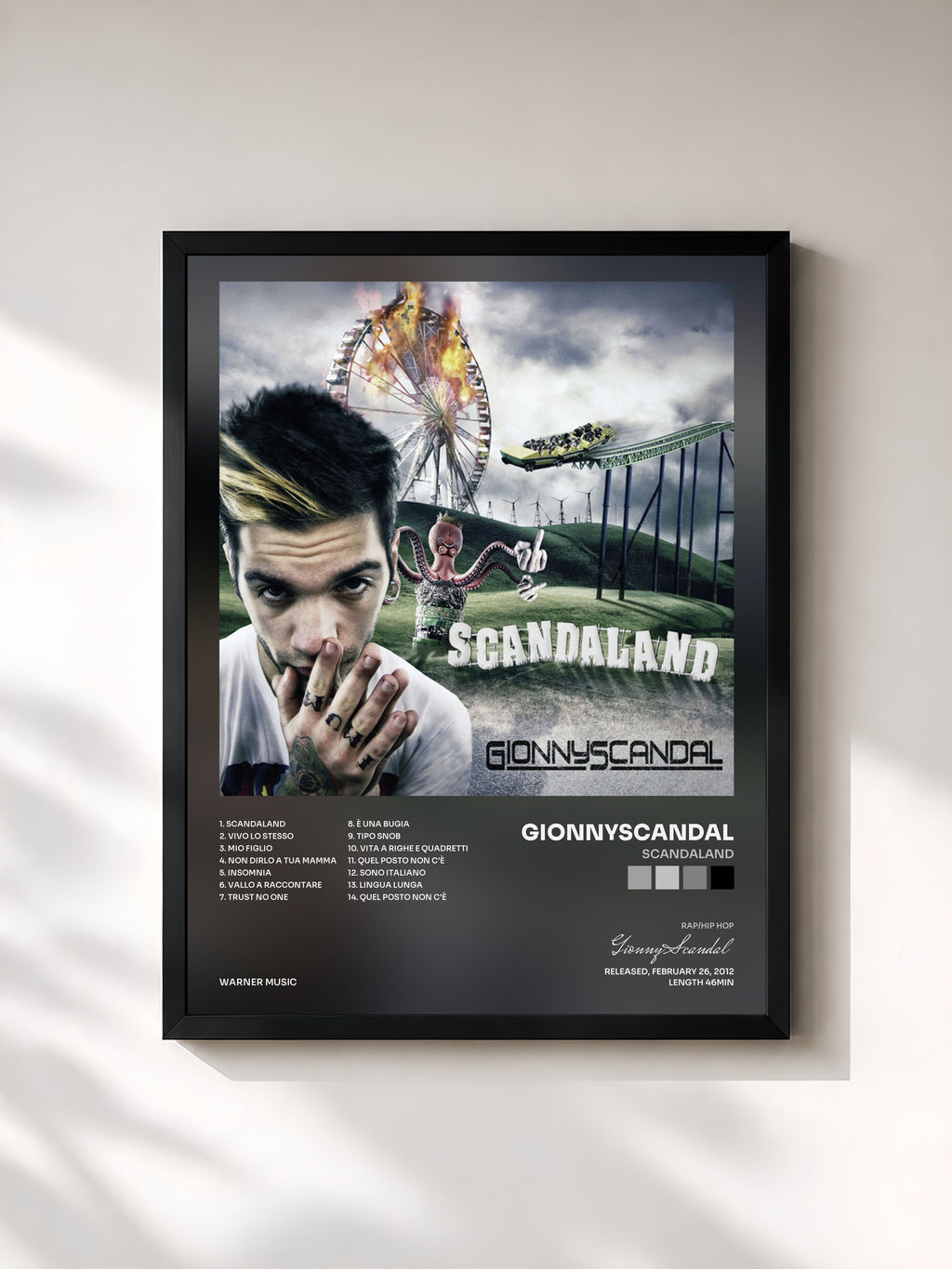 #noir Tableau de l'album Scandaland de GionnyScandal, cadre noir, imprimé et encadré en France