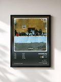 #noir Tableau de l'album HASHTAGS de HoodBlaq, cadre noir, imprimé et encadré en France