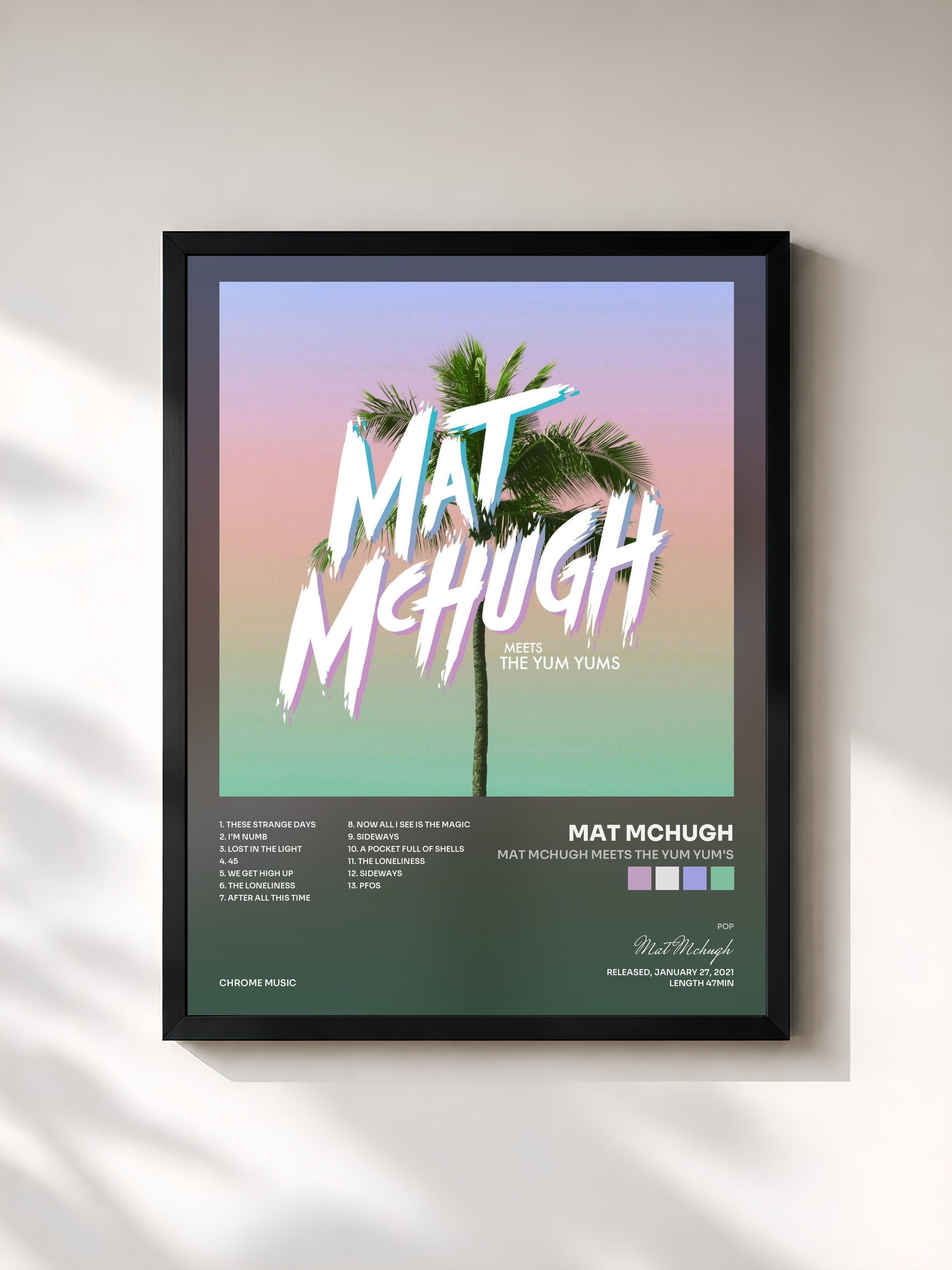 #noir Tableau de l'album Mat McHugh meets The YUM YUM's de Mat Mchugh, cadre noir, imprimé et encadré en France