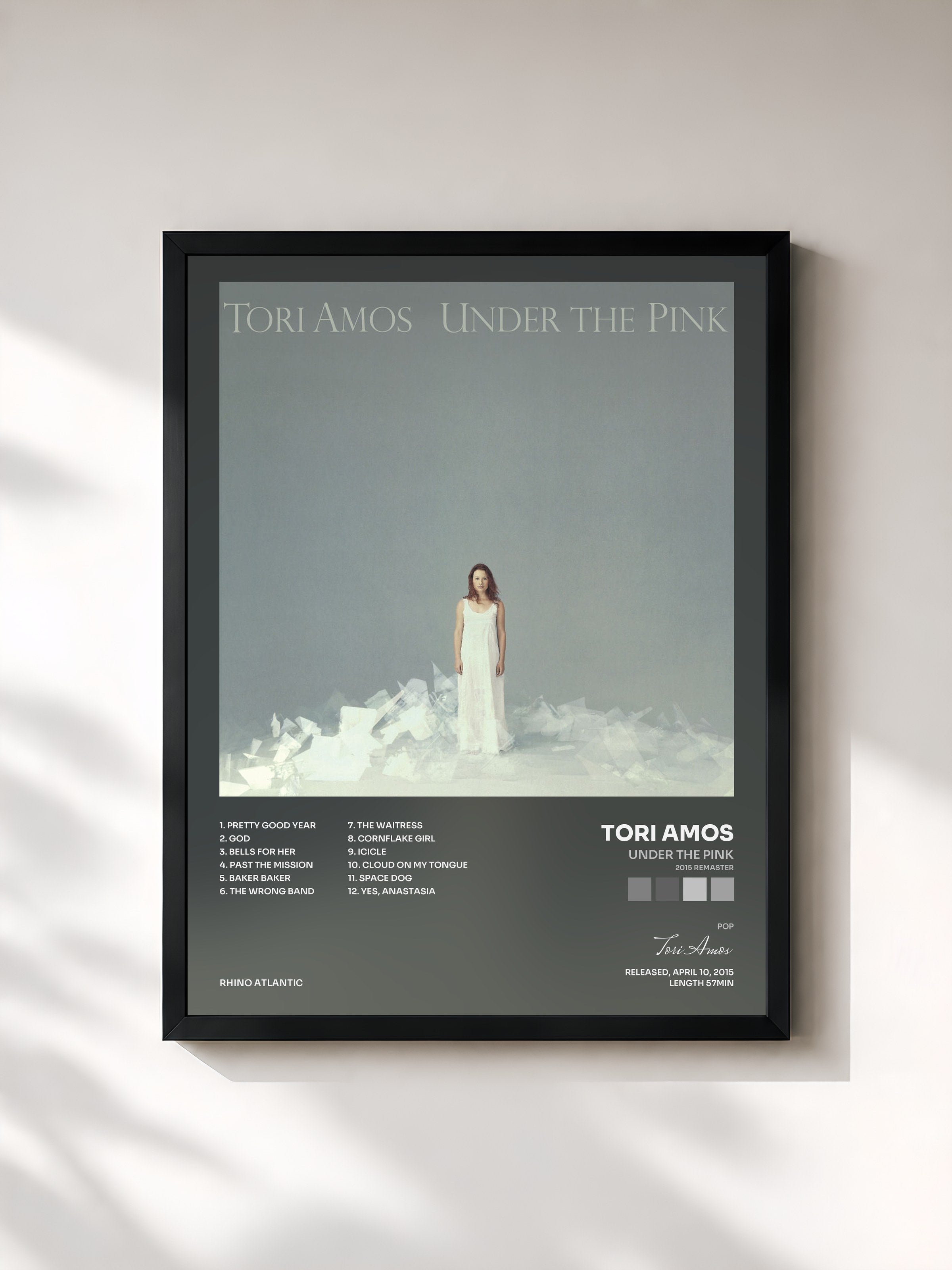 #noir Tableau de l'album Under the Pink (2015 Remaster) de Tori Amos, cadre noir, imprimé et encadré en France