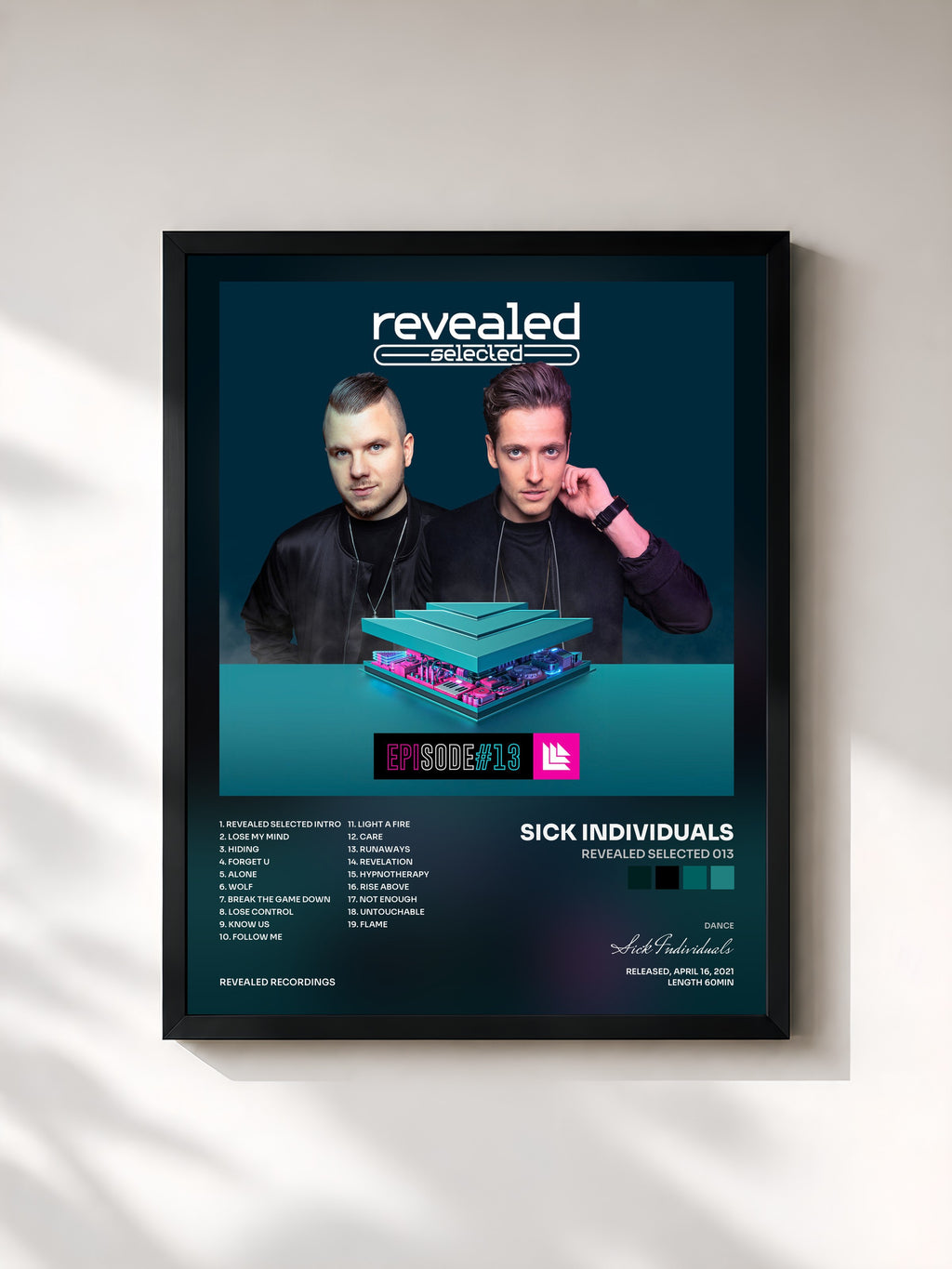 #noir Tableau de l'album Revealed Selected 013 de Sick Individuals, cadre noir, imprimé et encadré en France