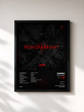 #noir Tableau de l'album Rohdiamant de Samra, cadre noir, imprimé et encadré en France