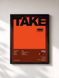 #noir Tableau de l'album TAKE de MINO, cadre noir, imprimé et encadré en France