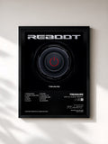 #noir Tableau de l'album 2ND FULL ALBUM 'REBOOT' de TREASURE, cadre noir, imprimé et encadré en France