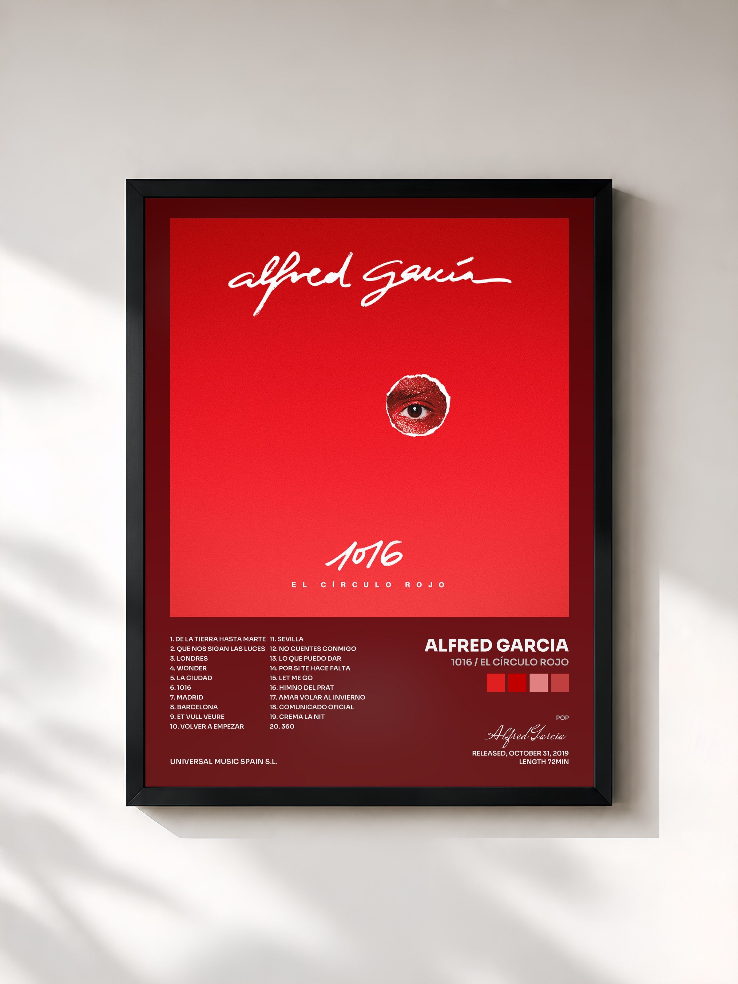 #noir Tableau de l'album 1016 / El Círculo Rojo de Alfred Garcia, cadre noir, imprimé et encadré en France